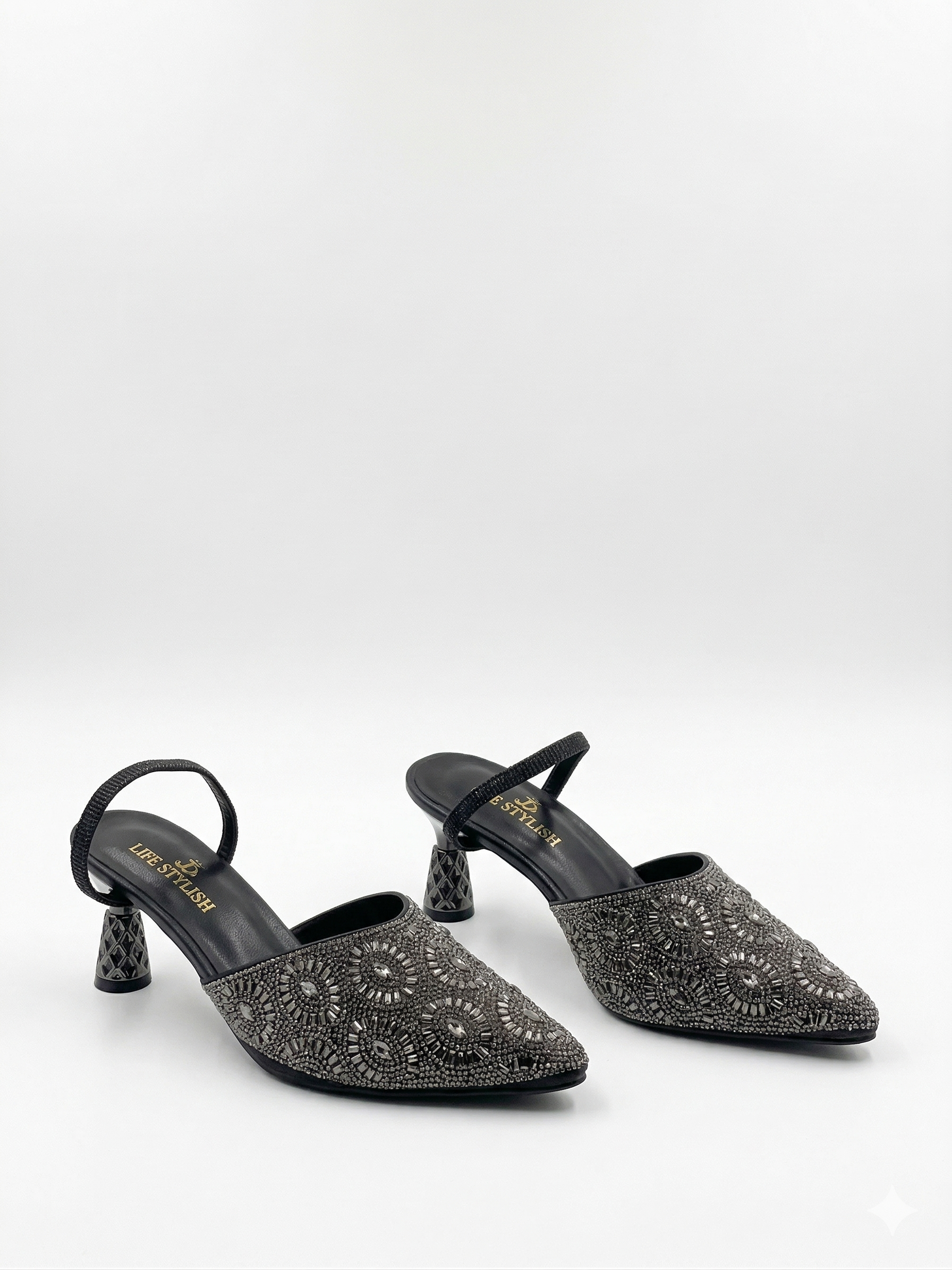 Shoes Heels Embroidered Elegant F-620