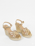 Sandal Wedge Leather With Straps W-12