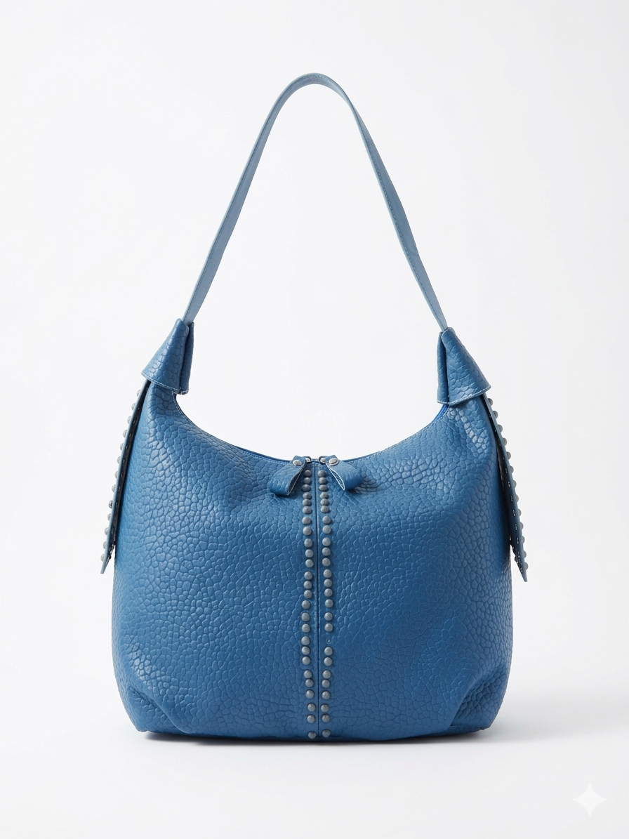 Shoulder Bag Leather with metal studs ZH-15