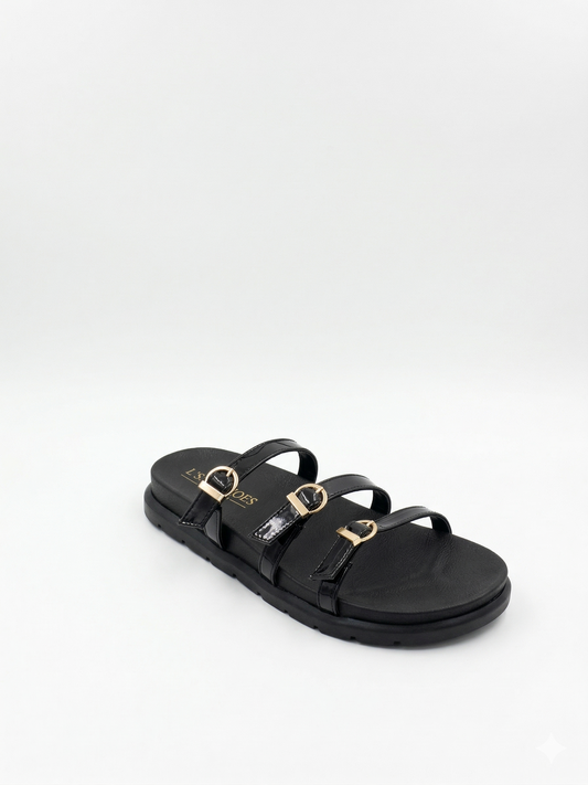 Slipper Flat Leather with Straps - SL-216