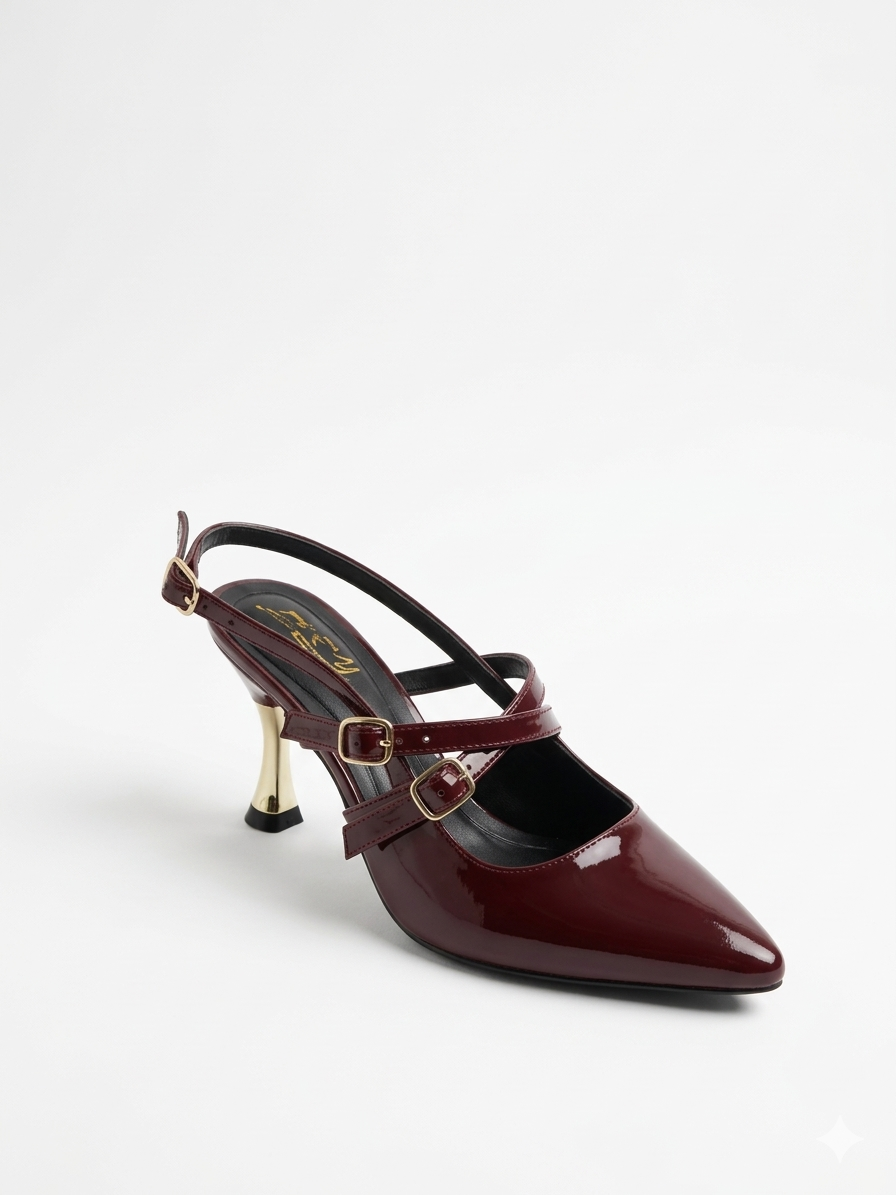 Shoes Heels Leather Glossy Classic F-615