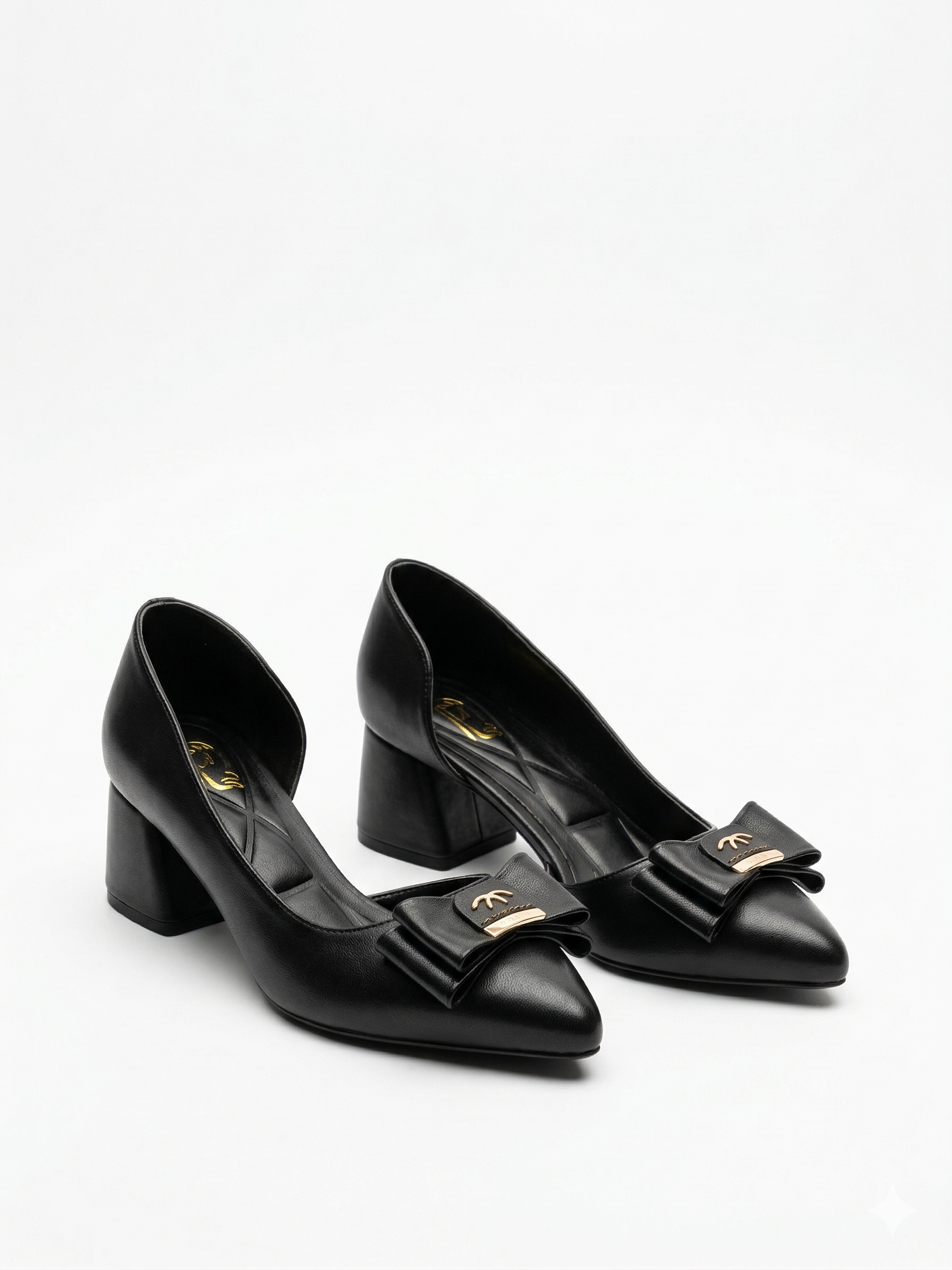 Shoes Mid Heels Leather With Bow GZ-905