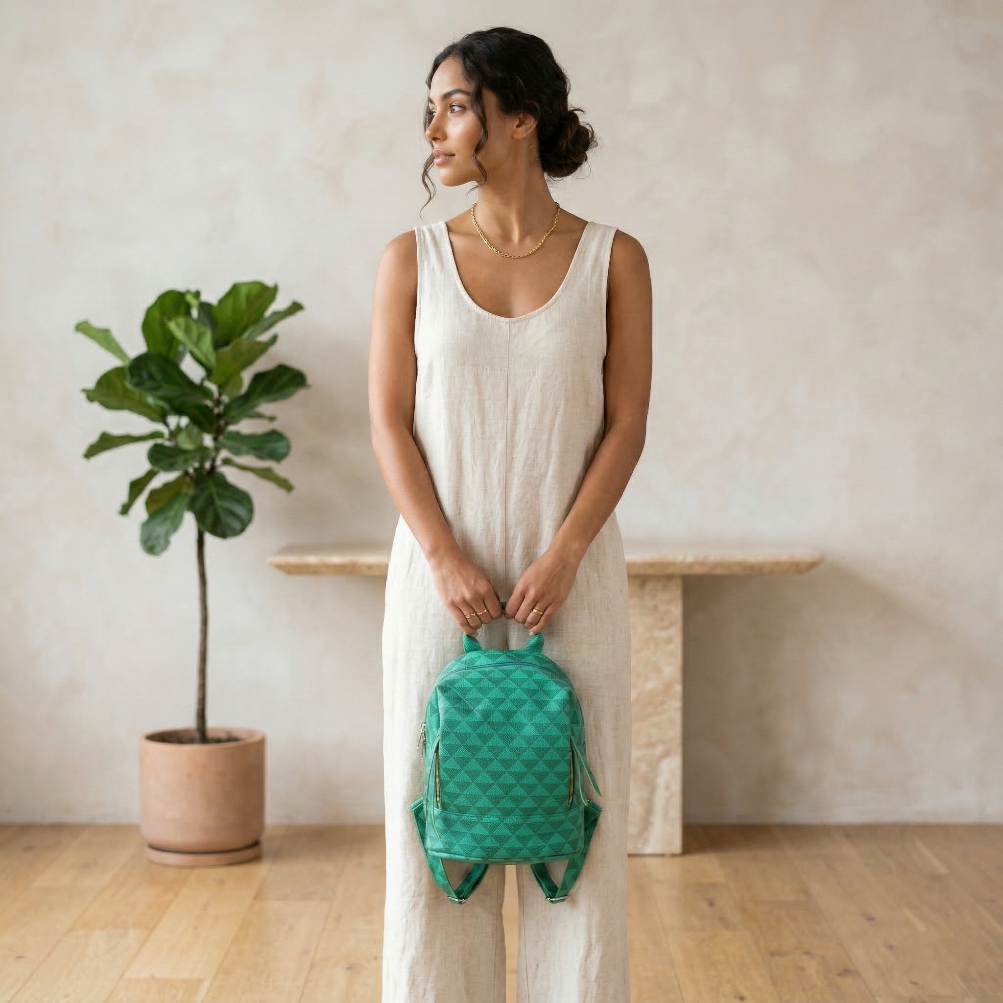 حقيبة ظهر جلدية