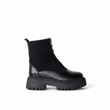 Ankle Boot Leather And Suede With Zipper Elegant E-104