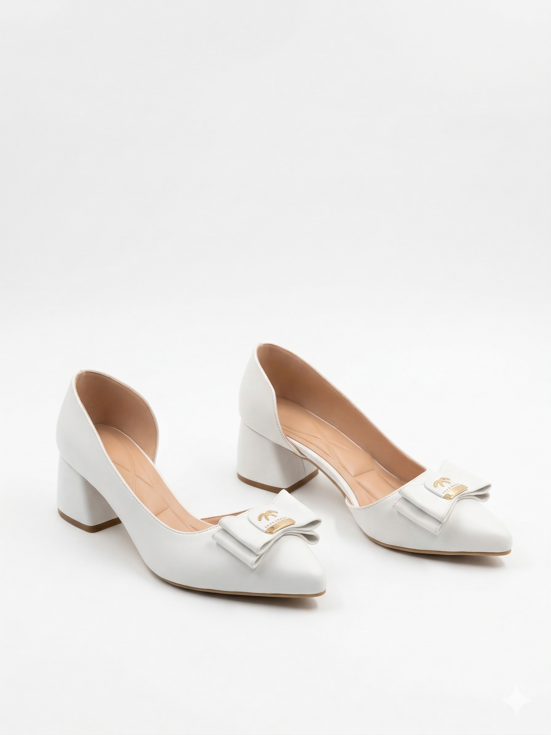 Shoes Mid Heels Leather With Bow GZ-905