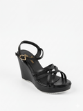 Sandal Wedge Leather With Straps W-12