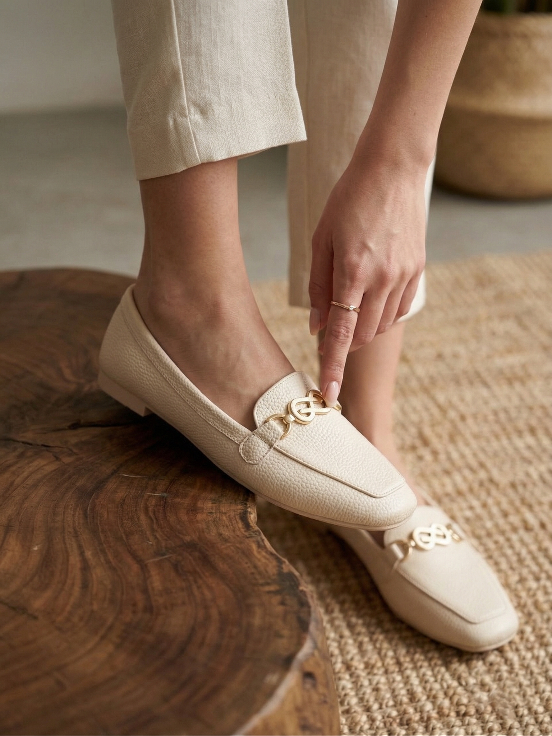 Ballerina Flat Leather Square BN-515