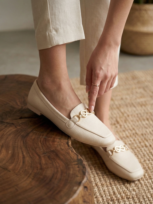 Ballerina Flat Leather Square BN-515