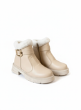 Ankle Boot Flat Leather With Fur G-57