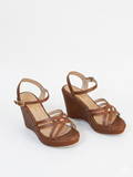 Sandal Wedge Leather With Straps W-12