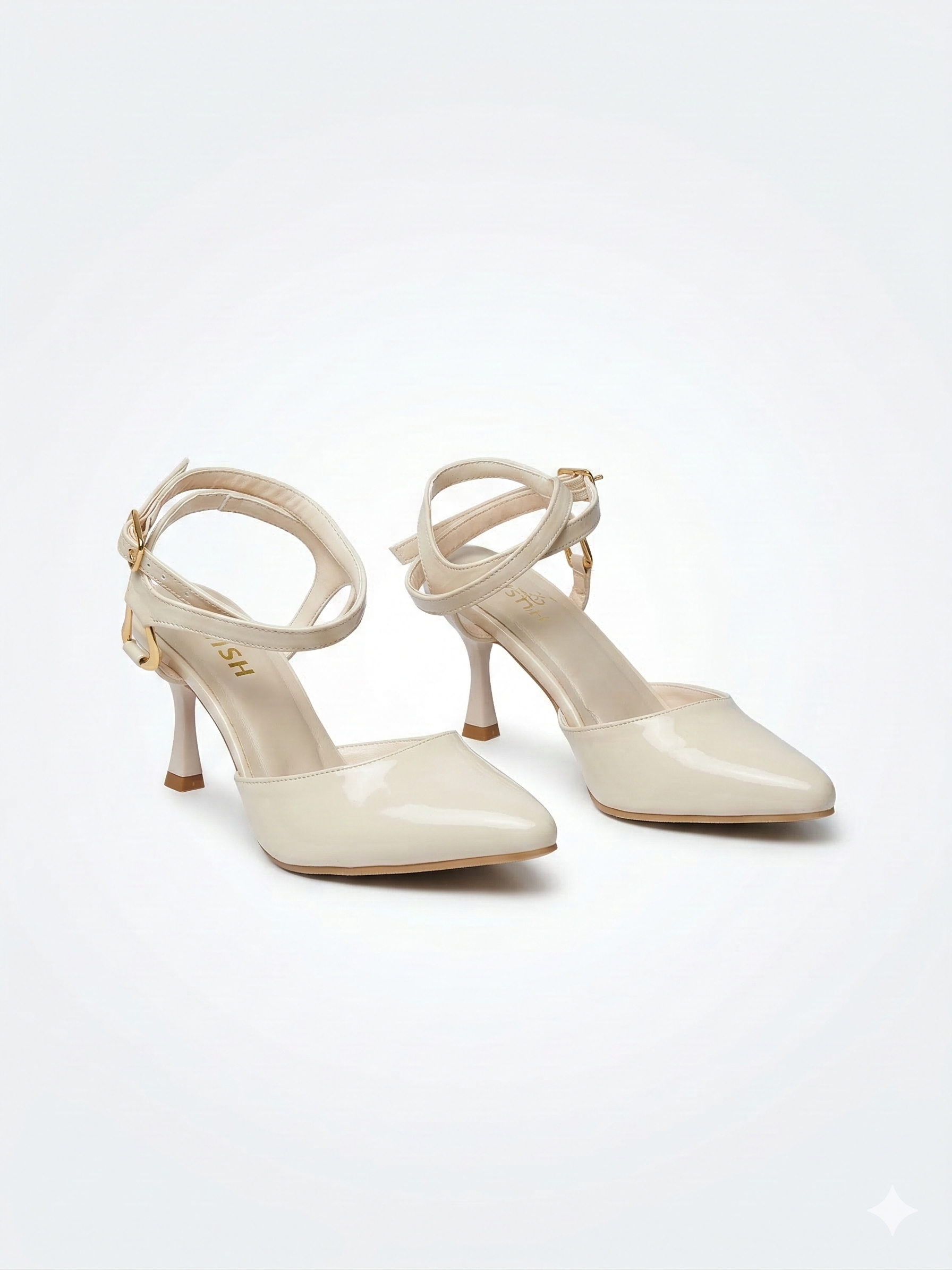 Shoes Heels Leather Glossy Elegant F-623