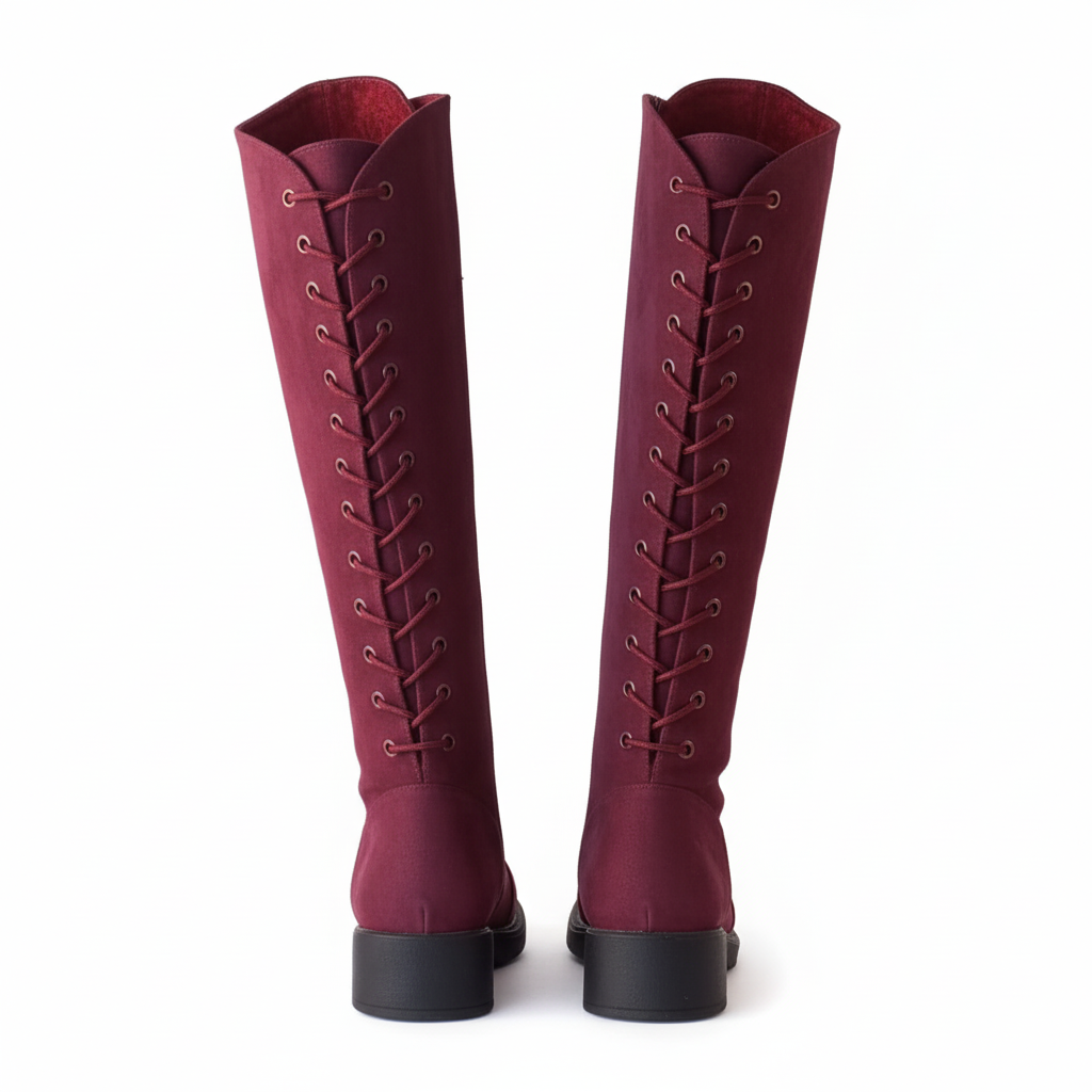 Long Boot Suede With Rope and Zipper LB-46