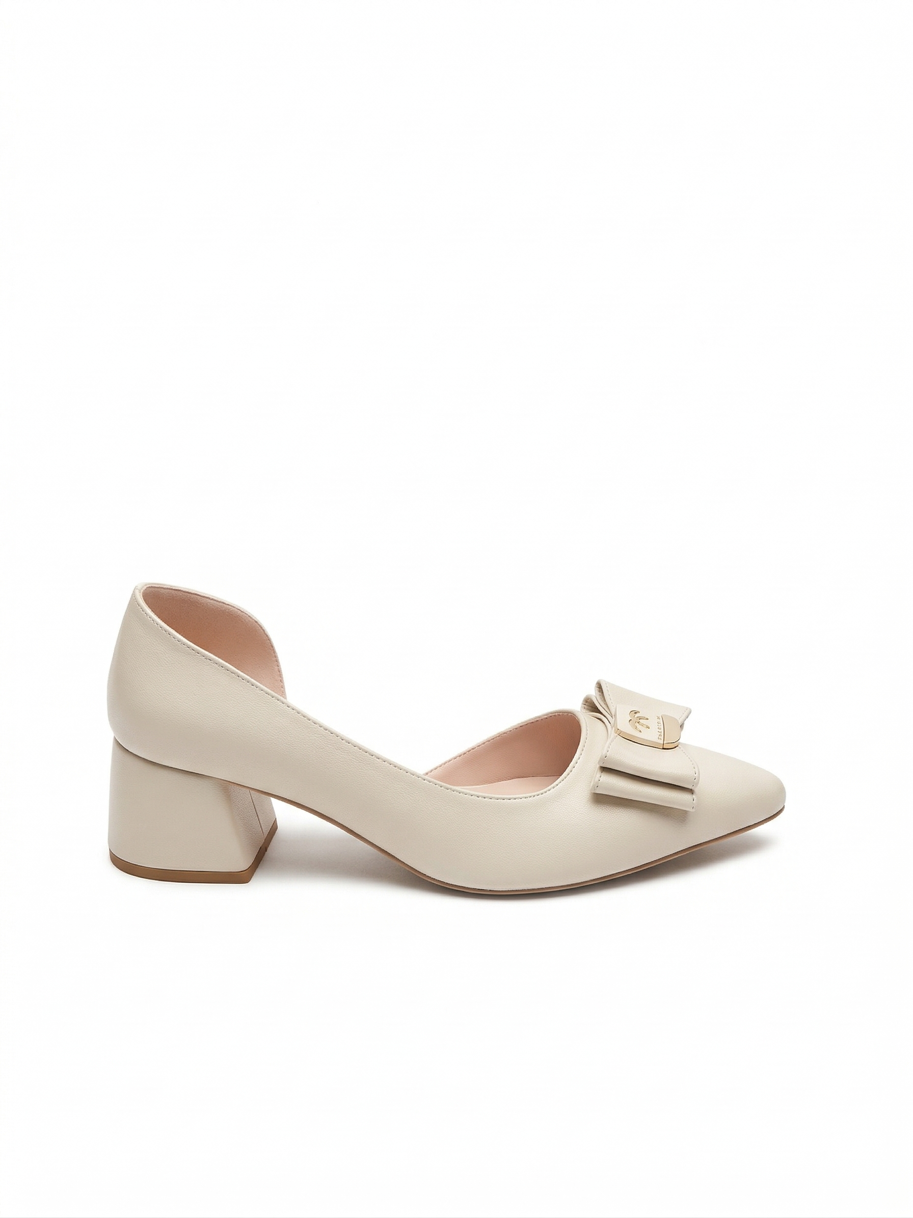 Shoes Mid Heels Leather With Bow GZ-905