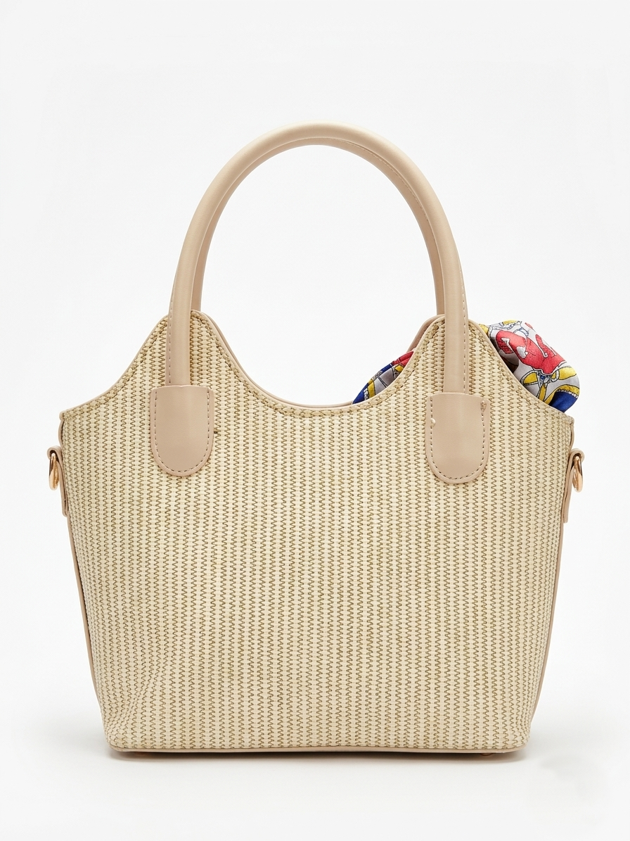 Leather Bag With a Colorful Silk Ribbon ZH-5