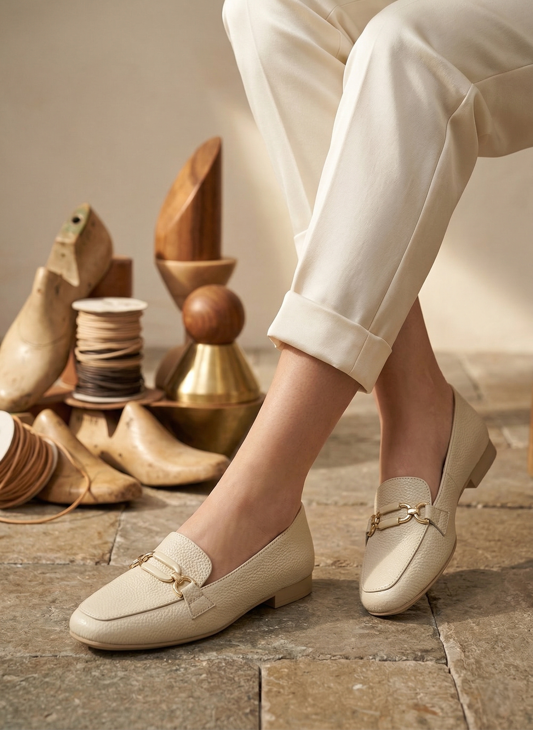 Ballareina Flat Leather With Acceroies BN-510