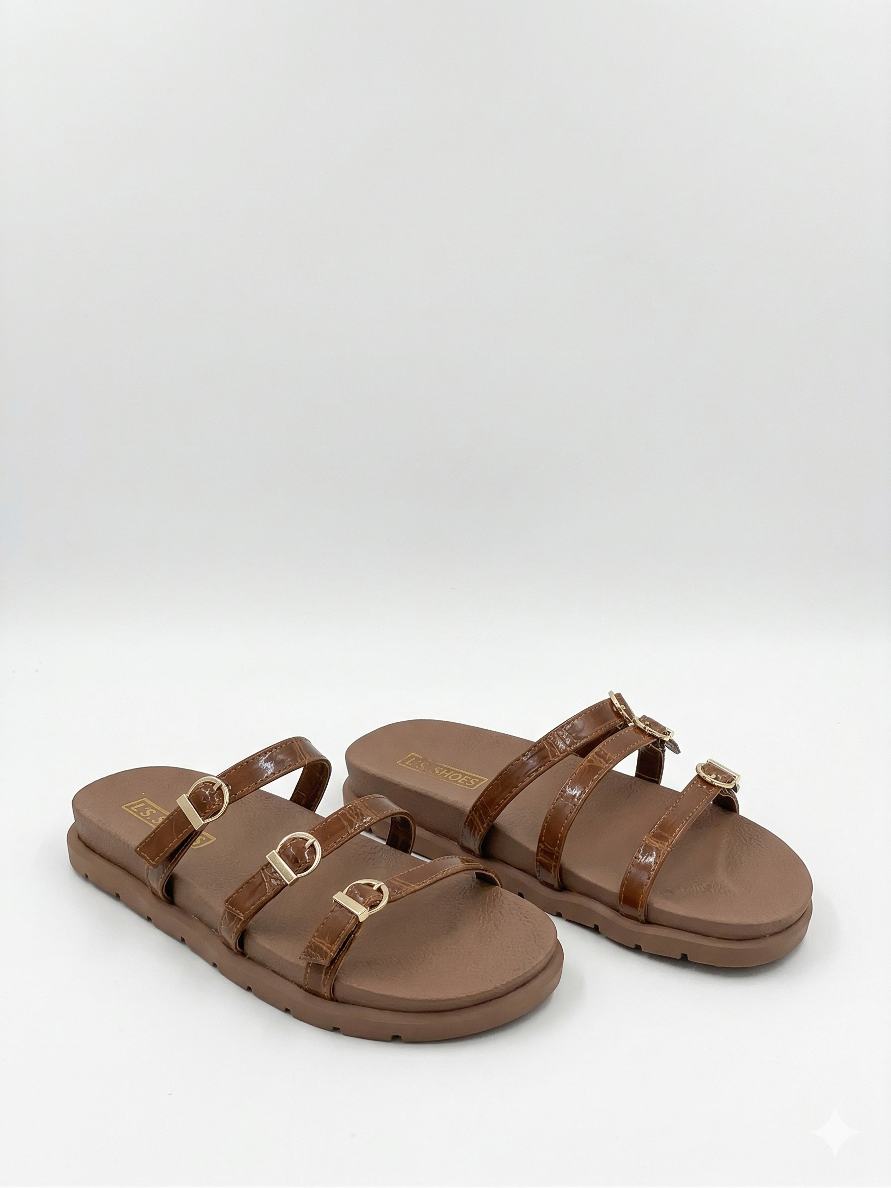 Slipper Flat Leather with Straps - SL-216