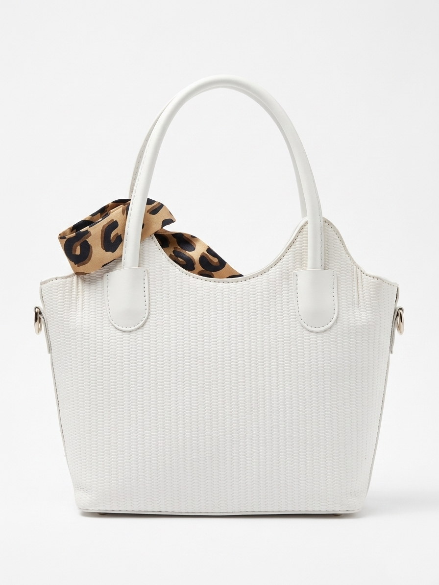 Leather Bag With a Colorful Silk Ribbon ZH-5