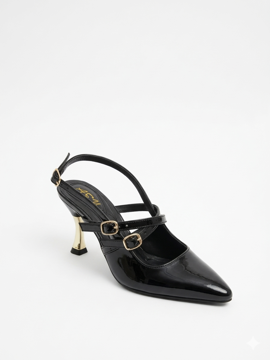 Shoes Heels Leather Glossy Classic F-615