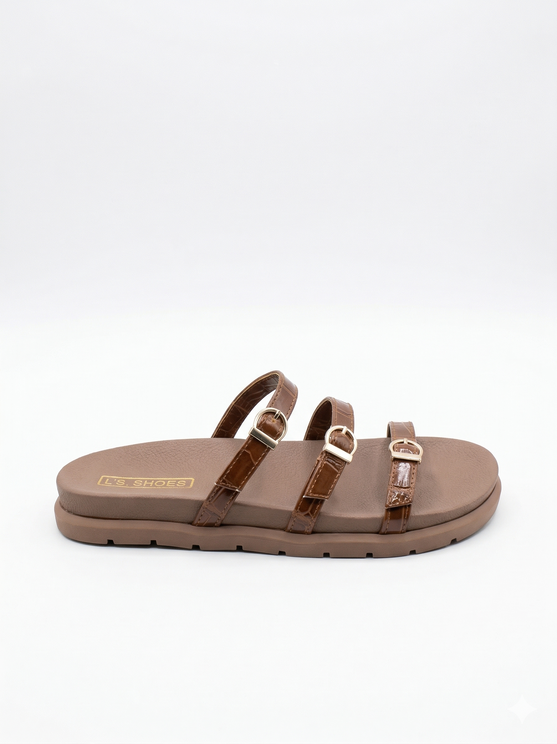 Slipper Flat Leather with Straps - SL-216