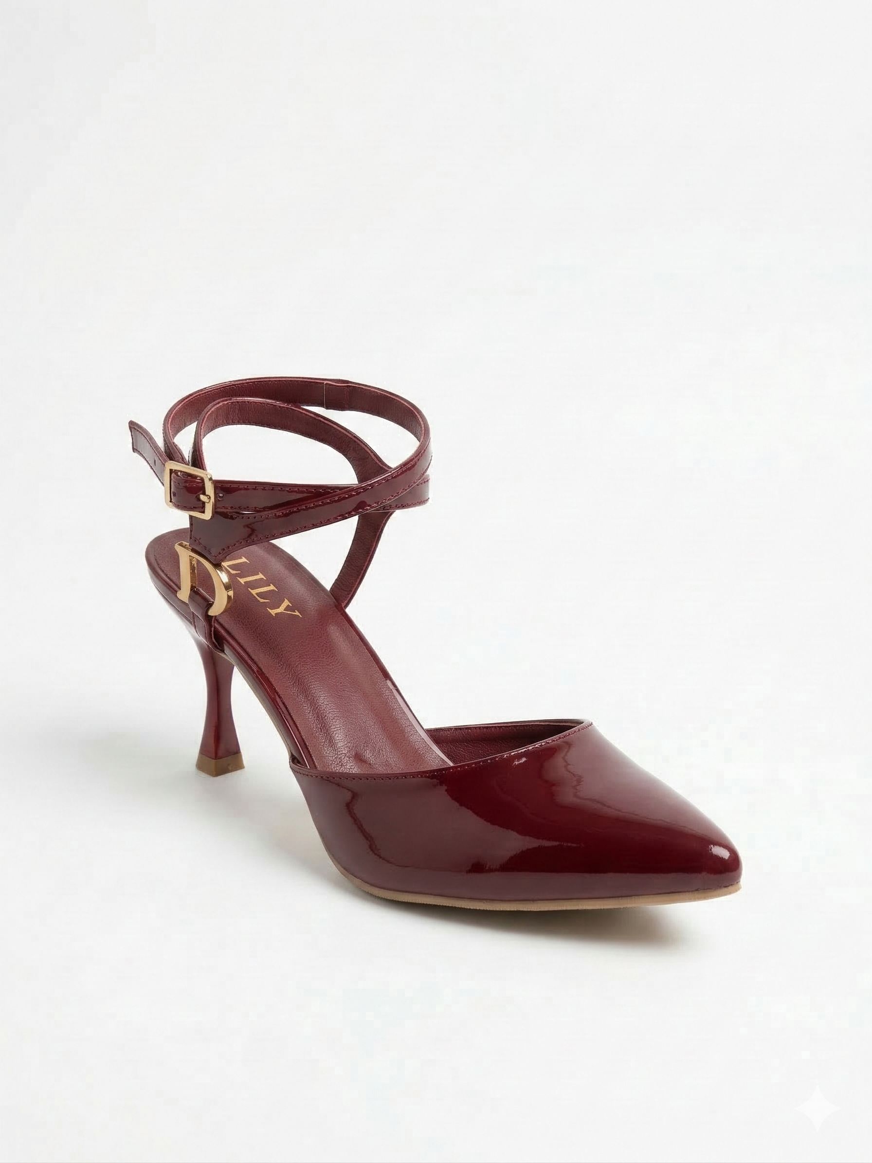 Shoes Heels Leather Glossy Elegant F-623