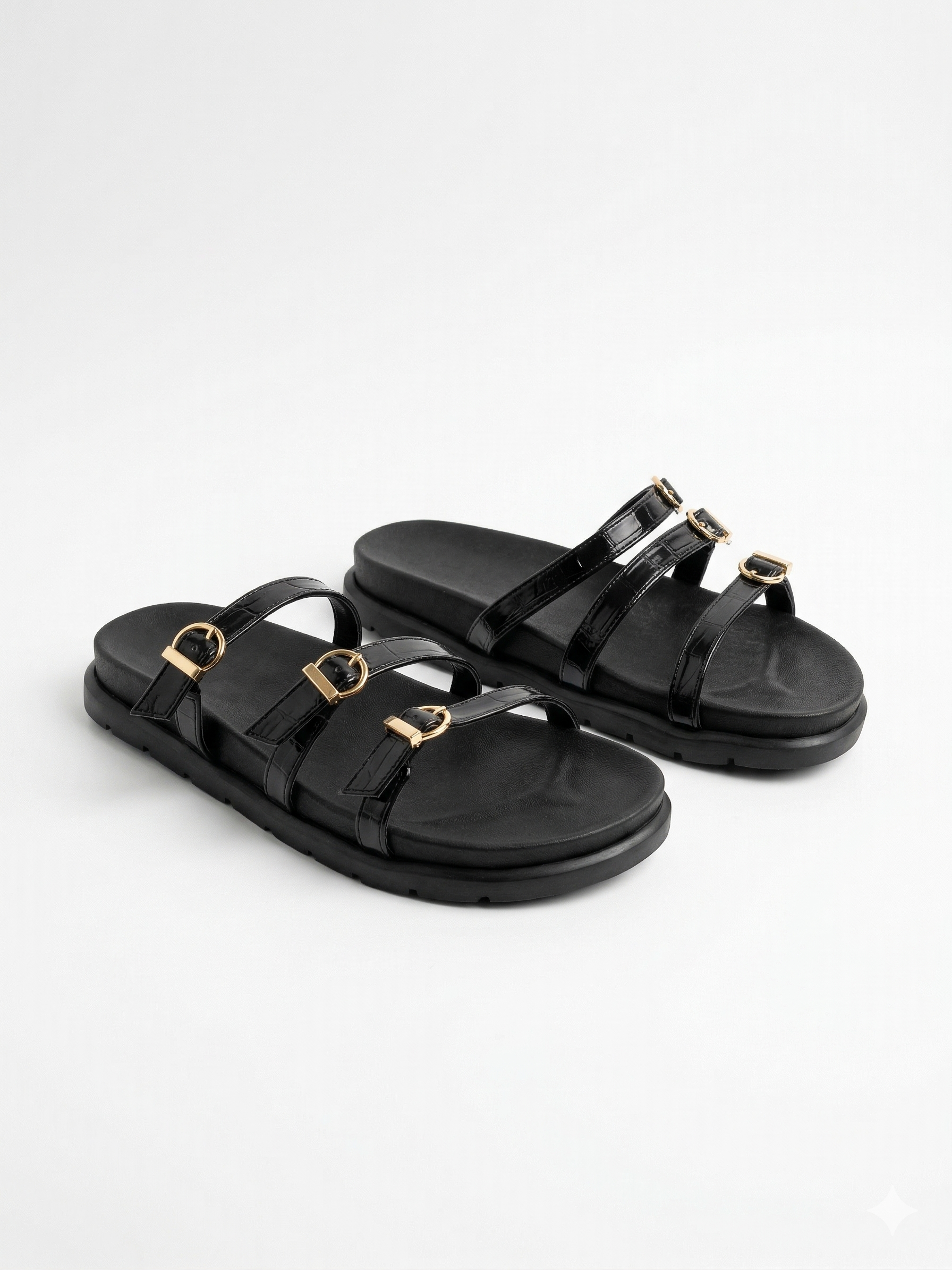 Slipper Flat Leather with Straps - SL-216