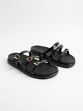 Slipper Flat Leather with Straps - SL-216