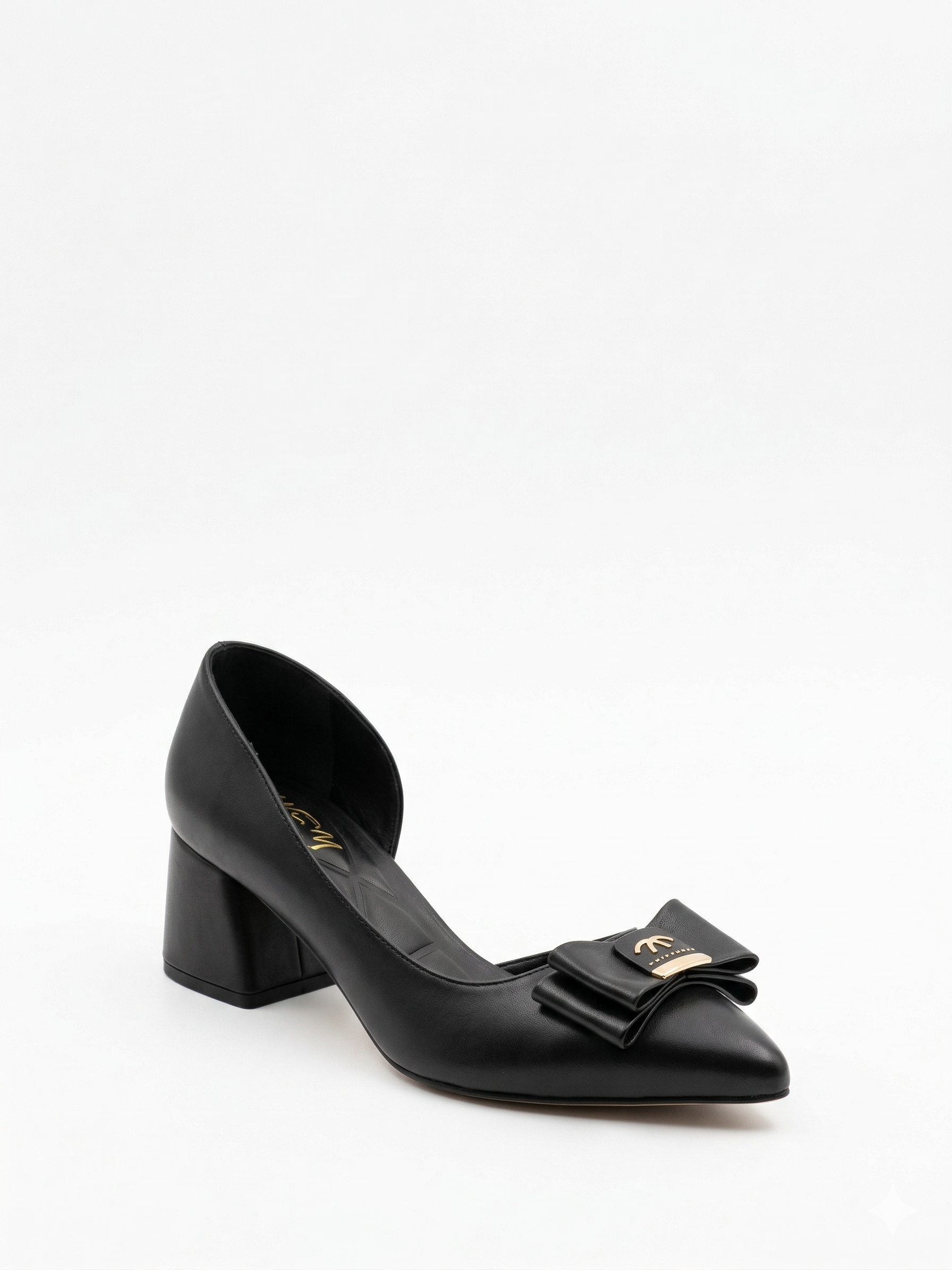 Shoes Mid Heels Leather With Bow GZ-905