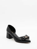 Shoes Mid Heels Leather With Bow GZ-905