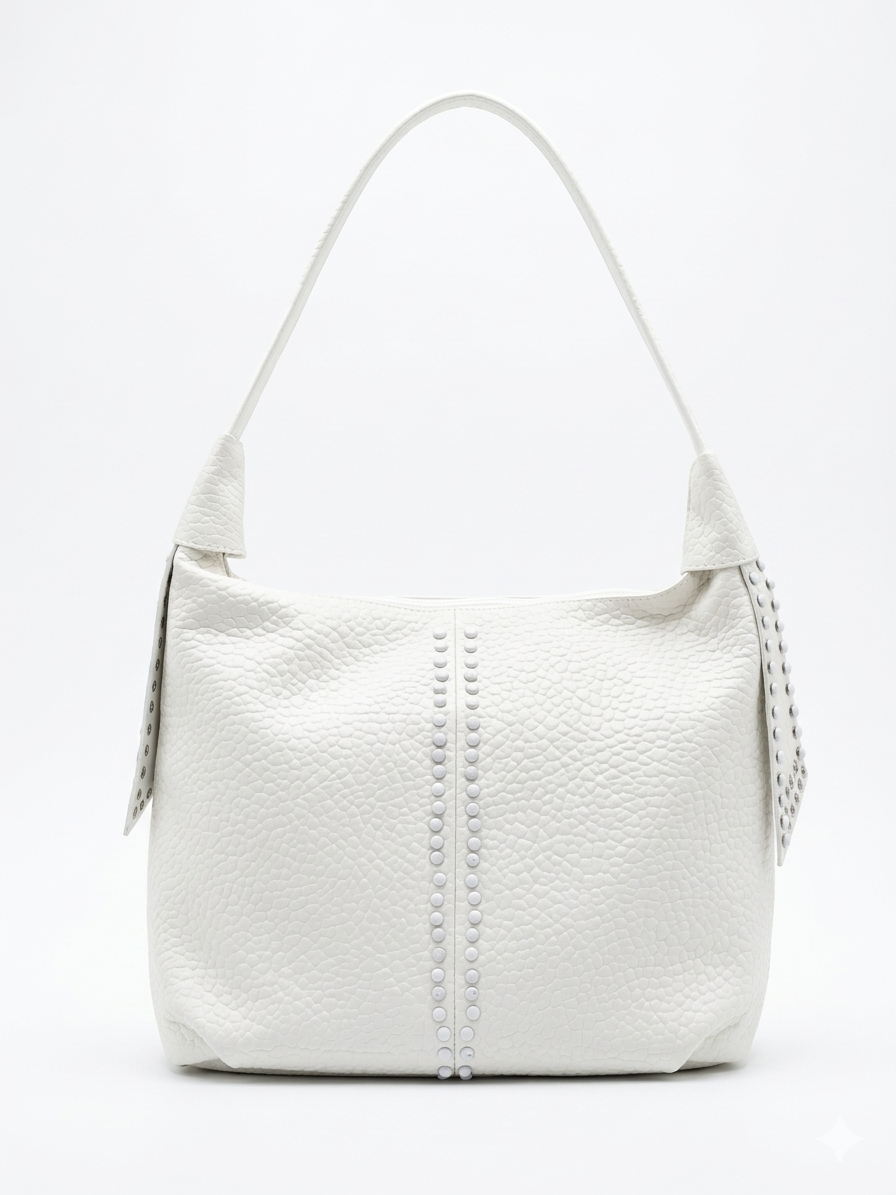 Shoulder Bag Leather with metal studs ZH-15