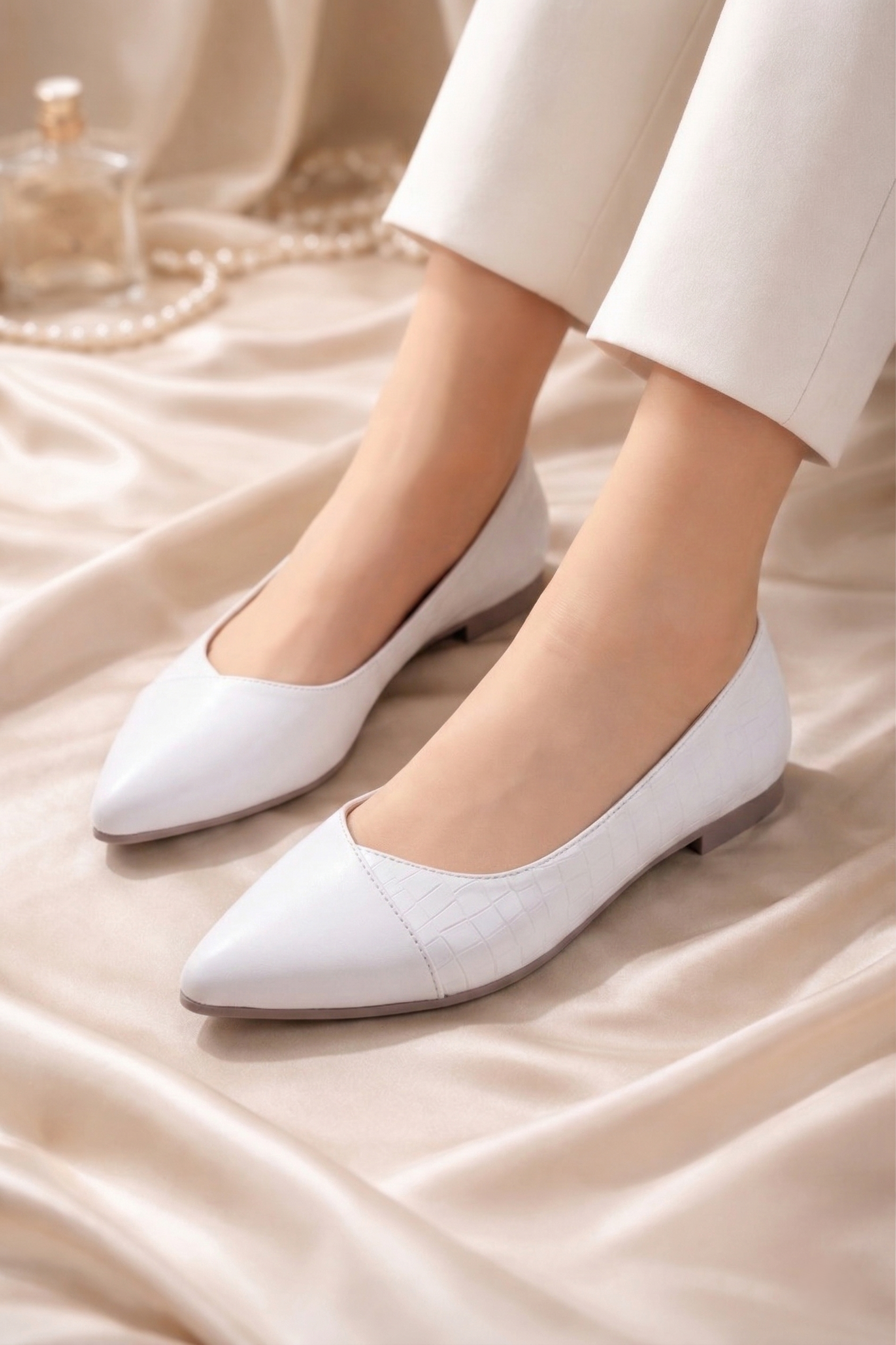 Ballerina Flat Crocodile And Leather BN-501