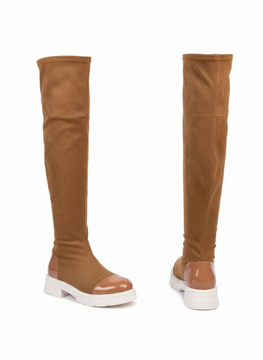 Long Boot Suede With Glossy Leather LB-37