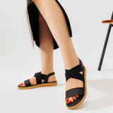 Sandal Flat Leather Elastic SF-44