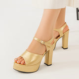 Leather heel sandal H-1