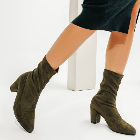 Ankle Boots Heels Suede L-110