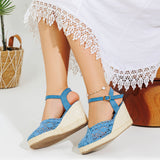 Sandal Wedge Fabric With Buckle W-8