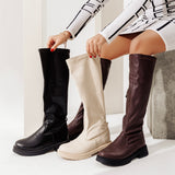 Knee-High Boots Leather With Zipper LB-31