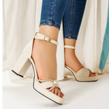 Leather Heel Sandal H-5