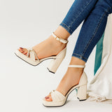 Leather Heel Sandal H-5