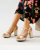 Leather Heel Sandal H-2