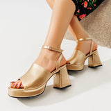 Leather Heel Sandal H-8