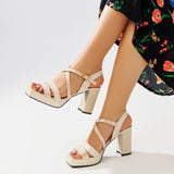 Leather Heel Sandal H-4