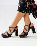 Leather Heel Sandal H-4