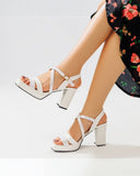 Leather Heel Sandal H-4