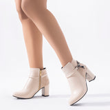 Ankle Boot Heels Suede And Leather R-17