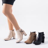 Ankle Boot Heels Suede And Leather R-17