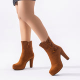 BOOT HEELS SUEDE - R-1