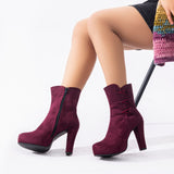 BOOT HEELS SUEDE - R-1