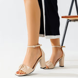 Leather and Suede Heel Sandal SN-811