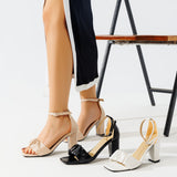 Leather and Suede Heel Sandal SN-811