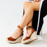 Suede Wedge Sandal W-4